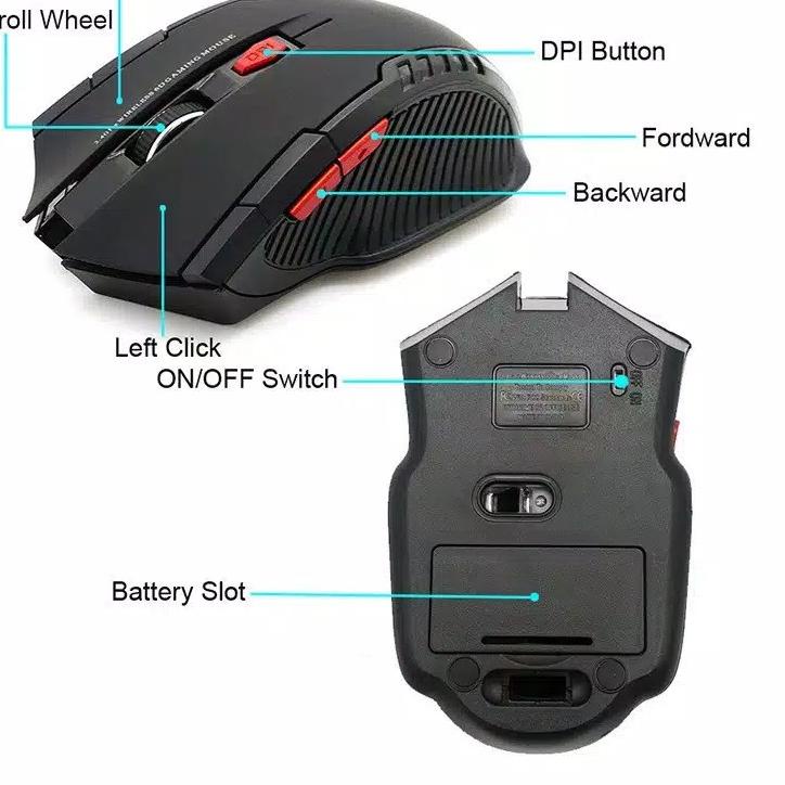 ♧ Mouse GAMING Wireless MOUSE 6D USB 2.4GHz Optical Mouse POZNER MIRIP LOGITECH ✤