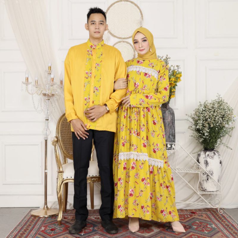 COUPLE SRIKANDI BAJU MUSLIM SEPASANG COUPLE BAJU PASANGAN KEMEJA GAMIS OUTFIT MUSLIM TERBARU GAMIS LEBARAN COUPLE RAMADHAN KR