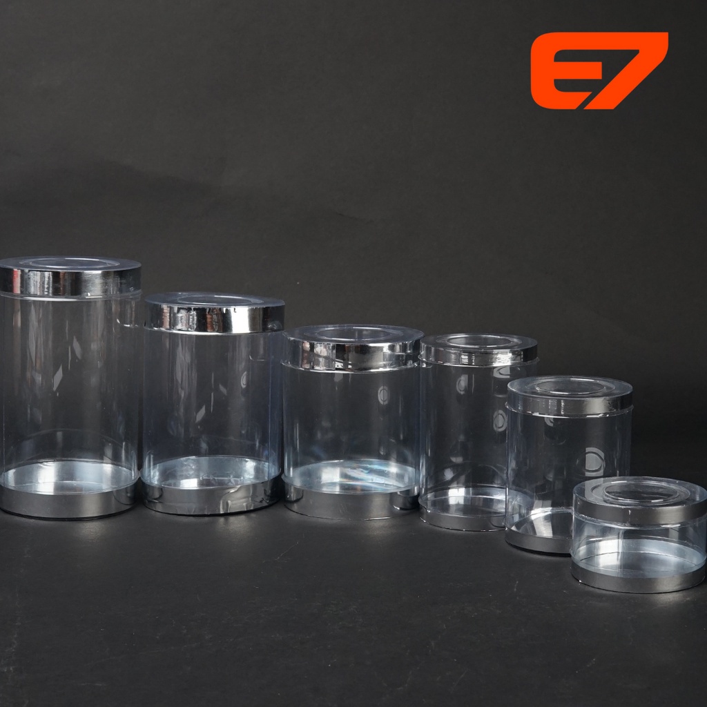 Mika Tabung Kaleng Toples Plastik PET Diameter 8cm