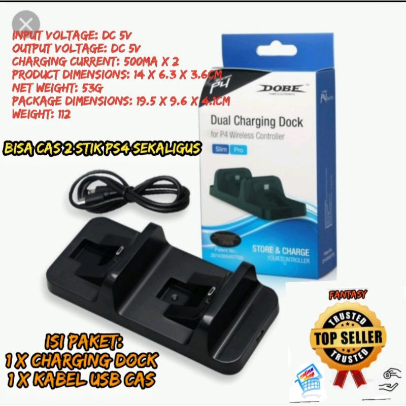 Dobe Dual Charging Dock PS4 Charger Stick PS4 Double