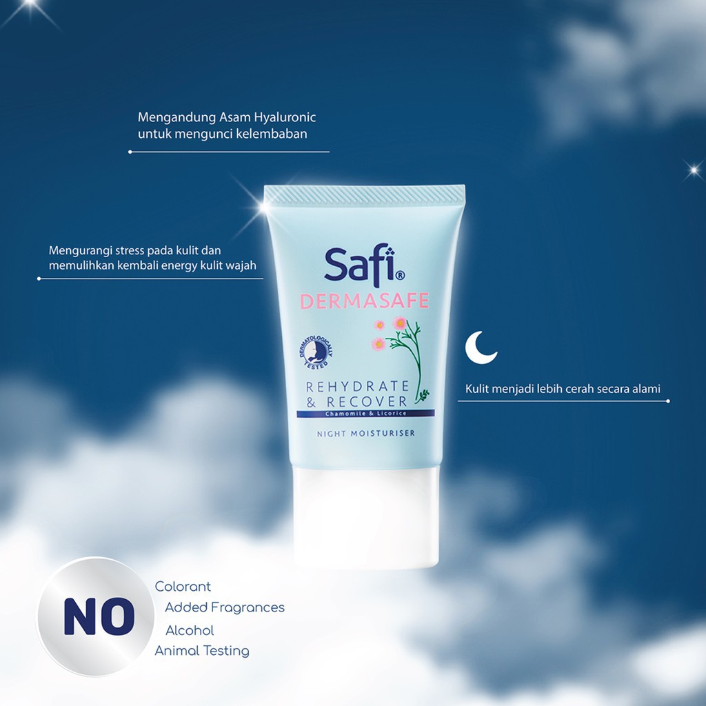 SAFI DERMASAFE REHYDRATE &amp;  RECOVER NIGHT MOISTURISER 50GR