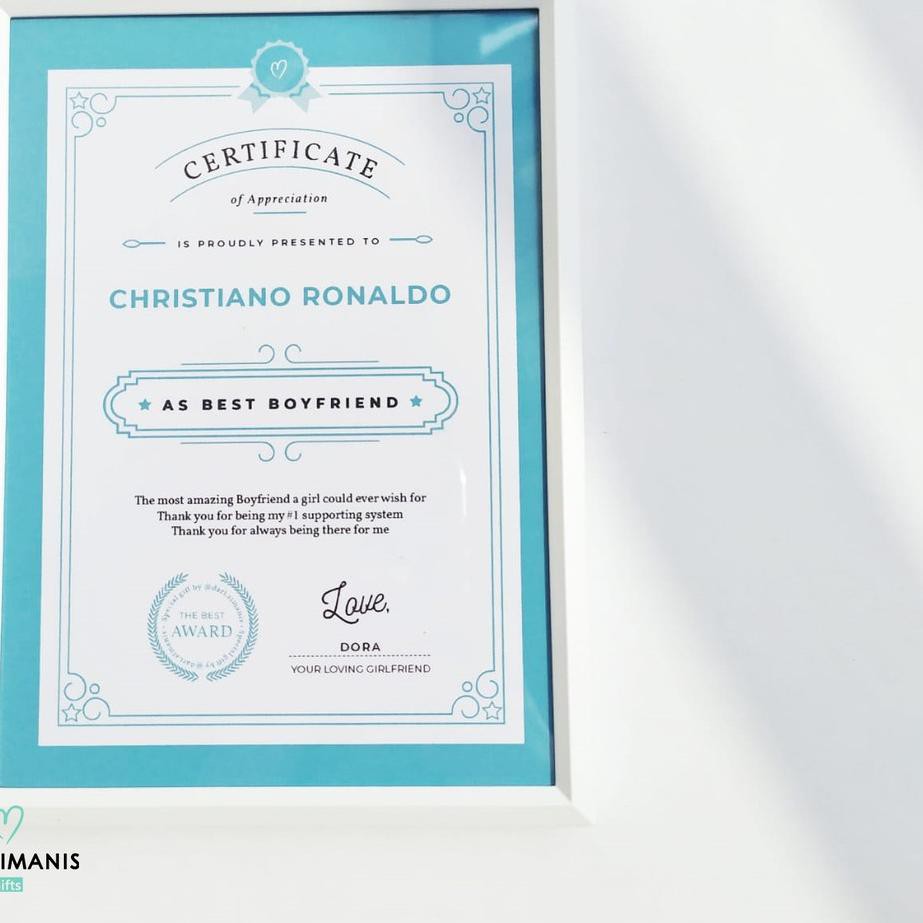 Bagus Banget.. BEST BOYFRIEND / GIRLFRIEND CERTIFICATE - Custom Sertifikat best boyfriend award girl
