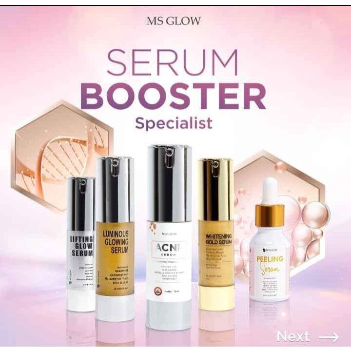 MS GLOW Serum Gold Lifting Luminous Acne Peeling Original Pencerah Wajah