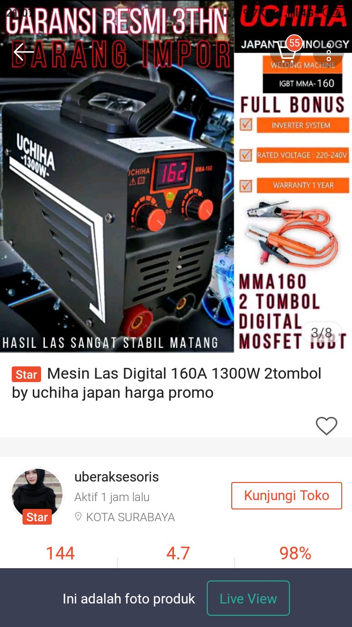 Mesin Las Digital 160a 1300w 2tombol By Uchiha Japan Harga Promo