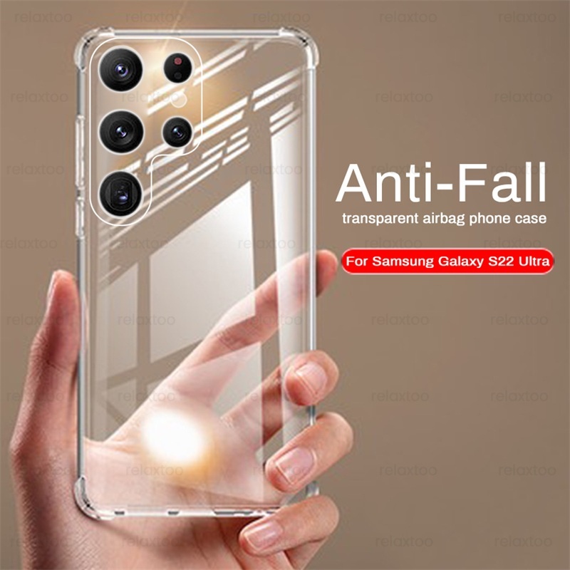 Soft Case Silikon Samsung Galaxy S22 S22 Plus S22 Ultra Bening transparan Airbag Anti Crack Tebal