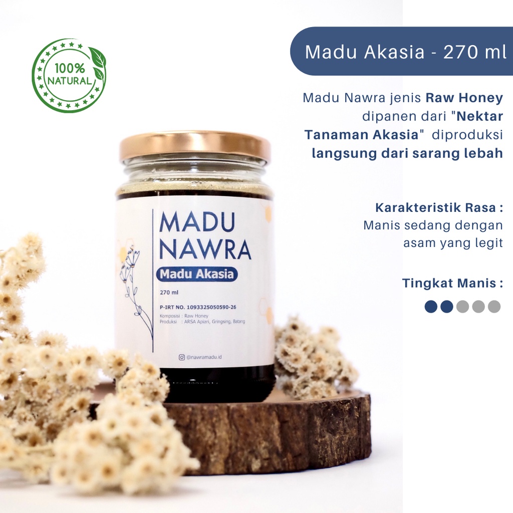 

Madu Nawra - Madu Akasia 270 ml - Raw Honey (Madu Asli dan Alami)