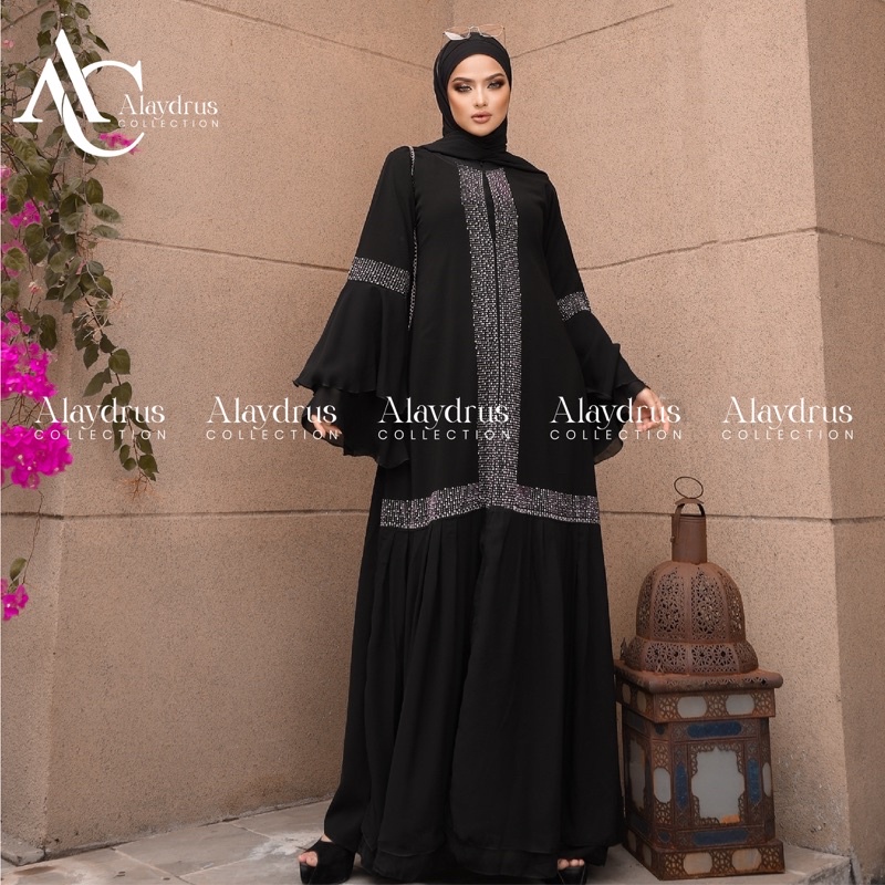 New Abaya Gamis Maxi Dress Arab Saudi Bordir Zephy Turki Umroh Dubai Turkey India Wanita Hitamjo 486