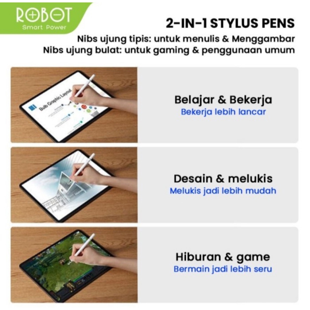 Robot RSP01 2in1 Universal Capacitive Stylus Pen for Android iPad Tab