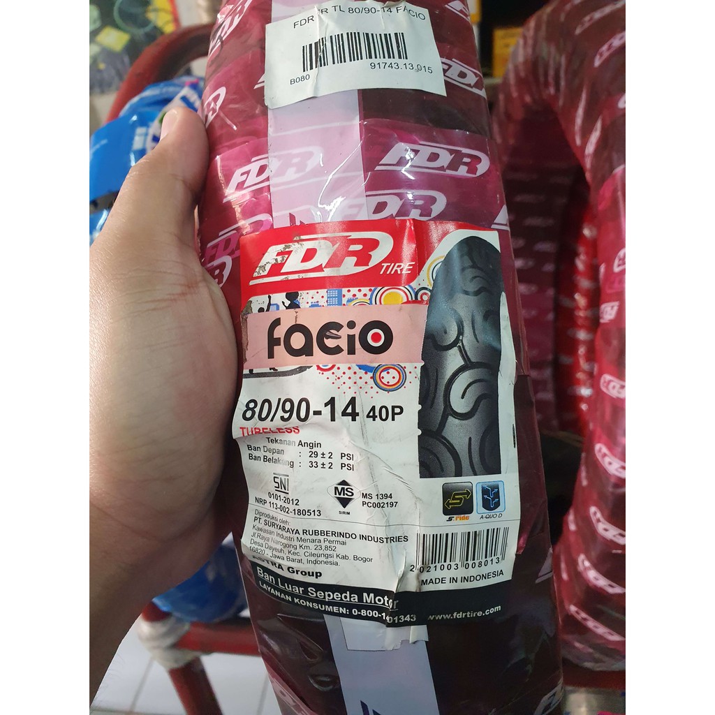 Ban Luar Motor Tubeless FDR Facio 80/90-14 40P