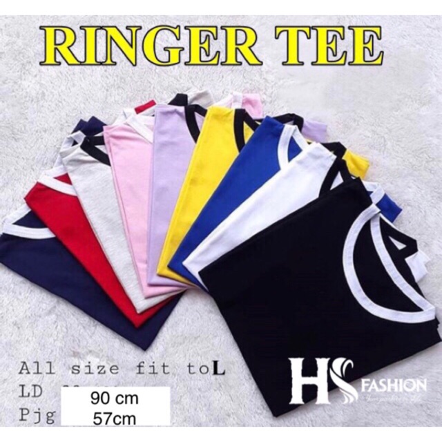  KAOS  RINGER  TEE  L POLOS  RINGER  TEE  RINGGER TEE  KAOS  