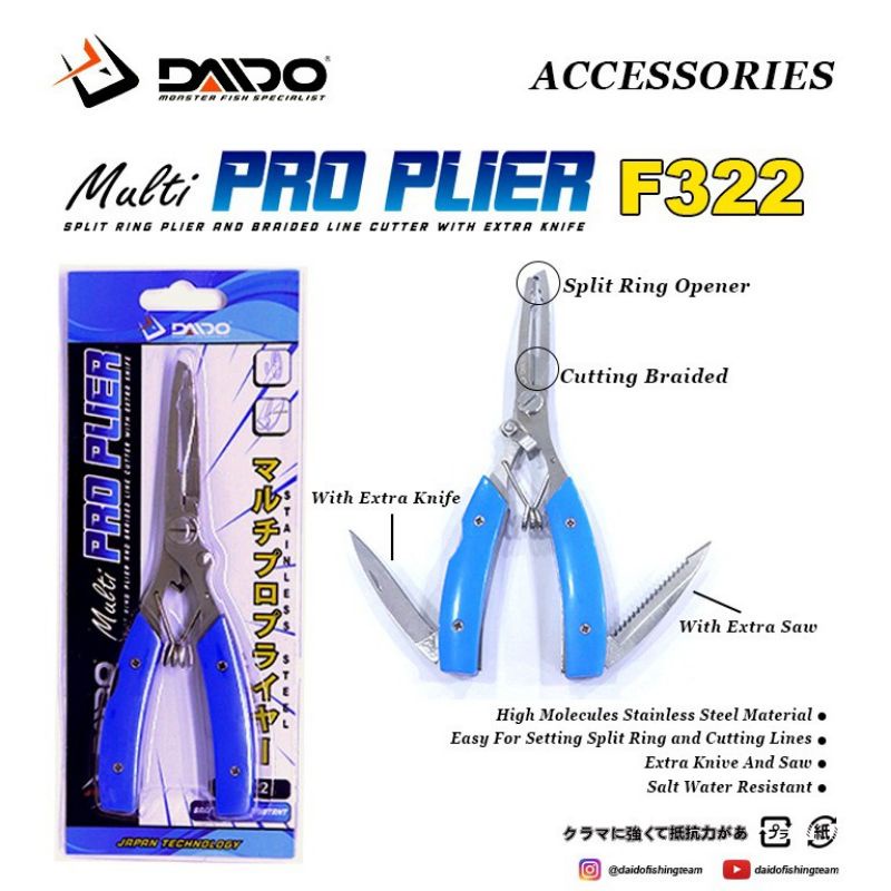 Tang Daido multi Pro Plier F322 - Extra Knife