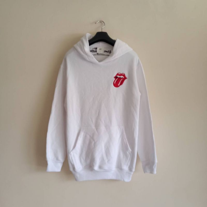 white nike rolling stones sweatshirt