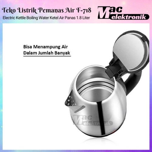 Teko Listrik Electric Kettle Stainless Steel 1.8 Liter  Teko listrik pemanas air kettle electric kapasitas 1.8L Kualitas Terbaik