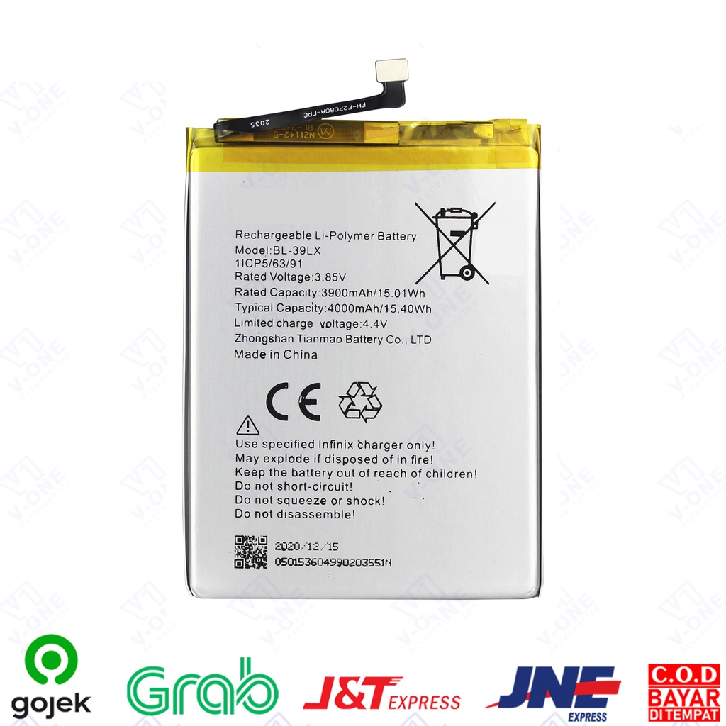 BATERAI BATTERY ORI 100% INFINIX BL-39LX INFINIX SMART 4/S5/S5 LITE