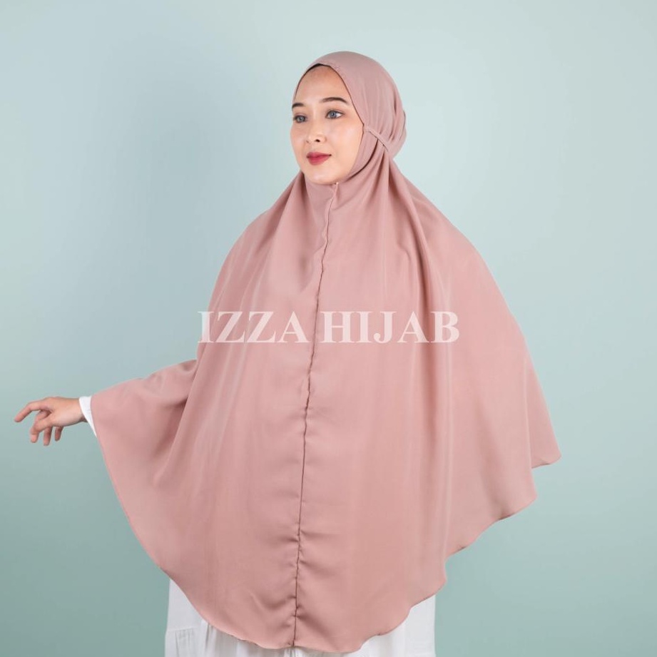 hijab instan jumbo xxxl syar'i non pet tali pisah bahan wolfis