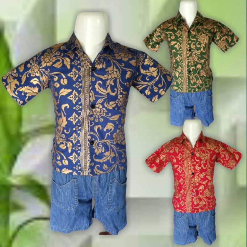 Kemeja Anak Batik Prada / Kemeja Anak Batik Keren / Kemeja Anak Batik Pekalongan.