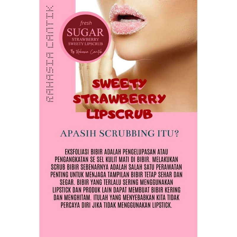LIP SCRUB SUGUS STAWBERRY BY RAHASIA CANTIK / LIP SCRUB STAWBERRY / LIPSTIK STAWBERRY / LIP BALM