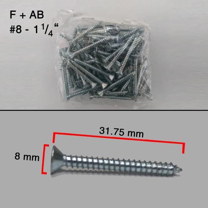 (#8 x 3 cm) MOON LION Taping Screw Skrup Sekrup Kayu FH+ (100 PCS)