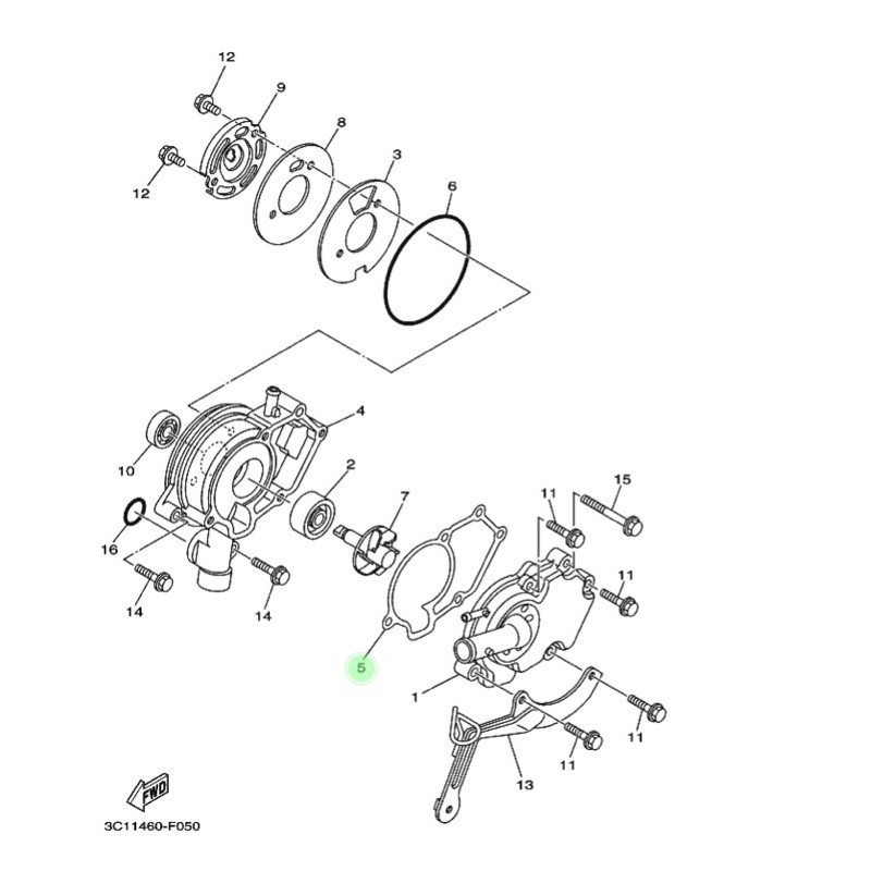 PAKING WATER PUMP VIXION ADVANCE NVA MX KING XABRE ASLI ORI YAMAHA 2ND E1196 00