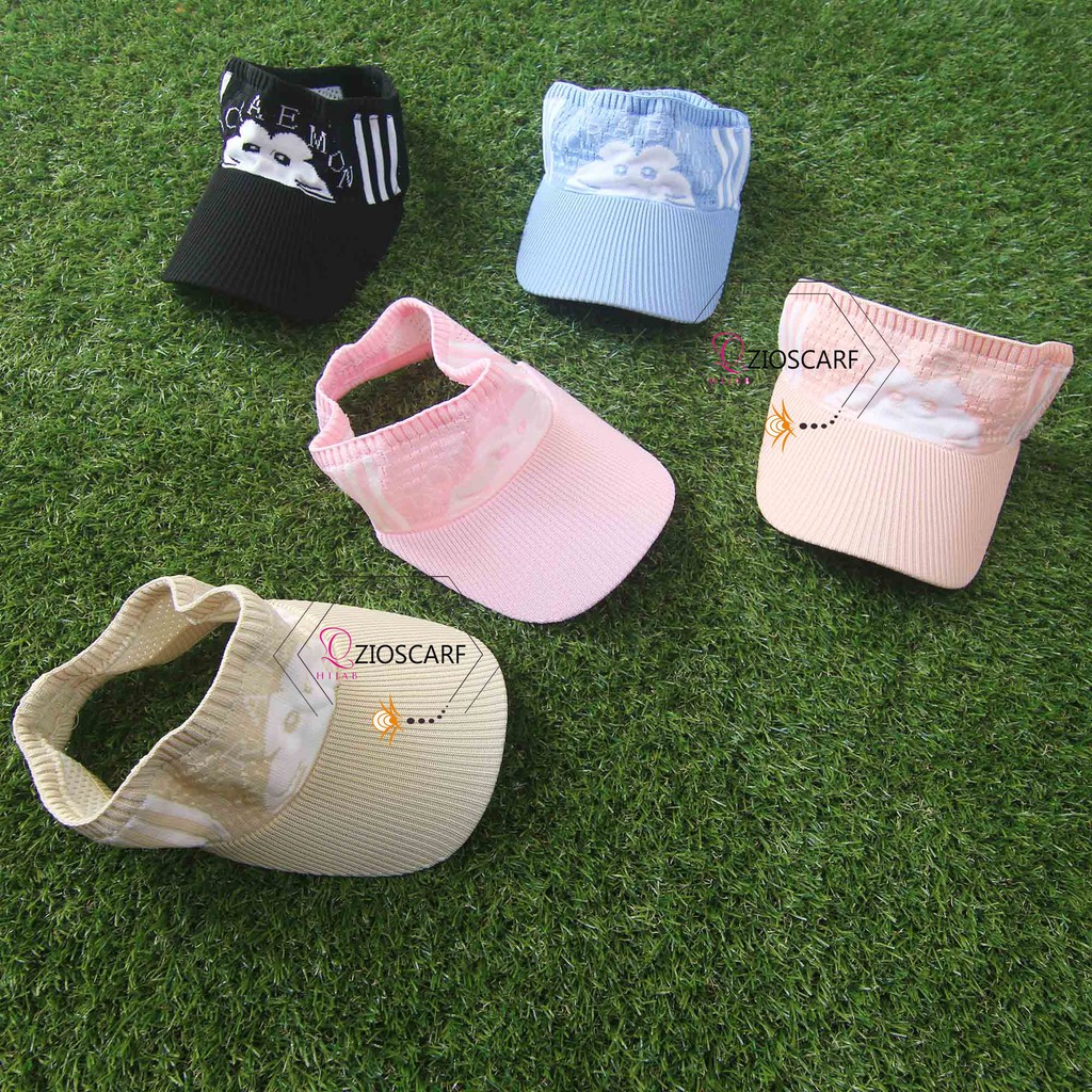 (COD) ZH Topi Visor anak Sunshade Motif Kartun Topi Baseball Anak topi rajut anak doaremon kitty