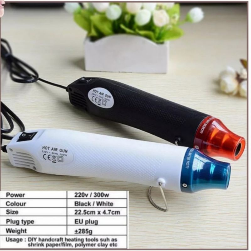 Mini Heat Gun Hot Air Blower Low Watt Solder Blower for Embossing Card Vinyl Sticker Shrink Film