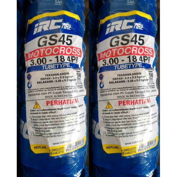 BAN LUAR IRC 300-18 GS45 TUBETYPE
