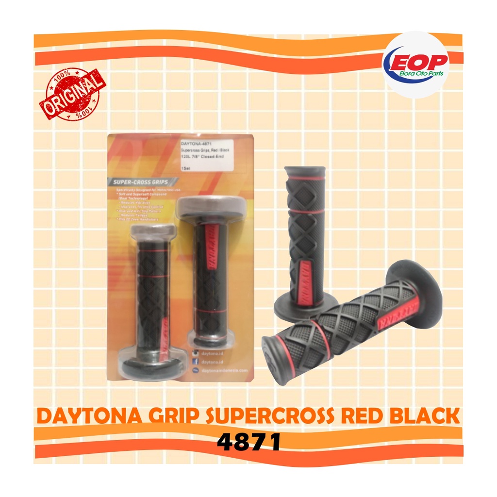 Daytona Grip Supercross Red Black 4871 Original