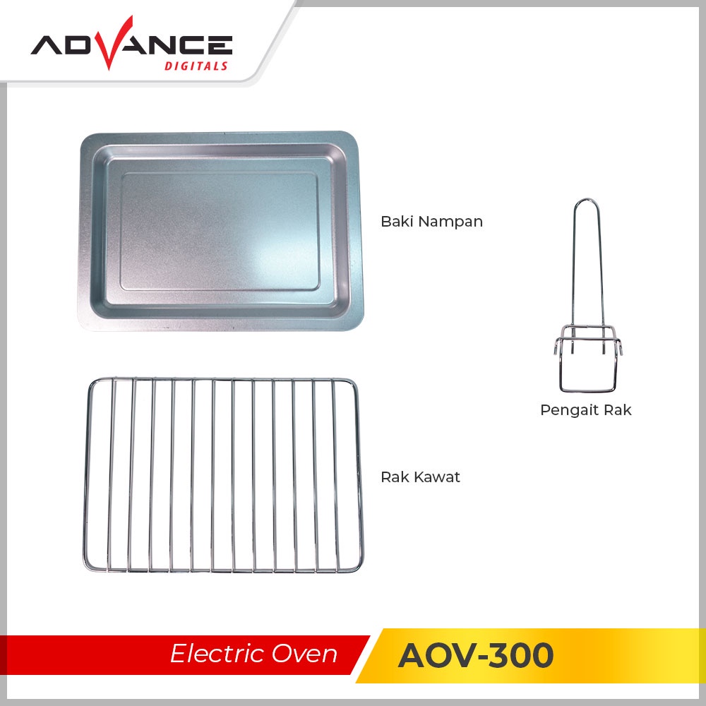 【Garansi 1 Tahun】Advance AOV-300 Electric Oven Oven listrik Multifungsi 20L