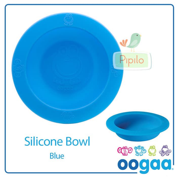 Oogaa Silicone Bowl - Blue / Mangkuk Tempat Makan Anak