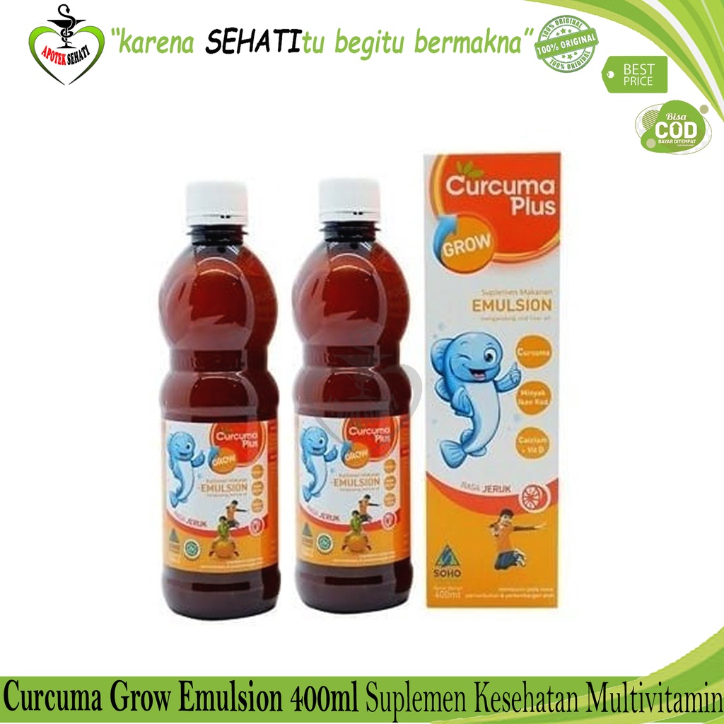 Curcuma Plus Grow Emulsion Rasa Jeruk Sirup 400 ml Suplemen Makanan