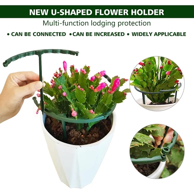 Plant Support Cage Plie / Flowers Stand Rings / Climbing Plant Support / Plastic Semi-Circle Green House Orchard Fixing Rod for Household Gardening Bonsai