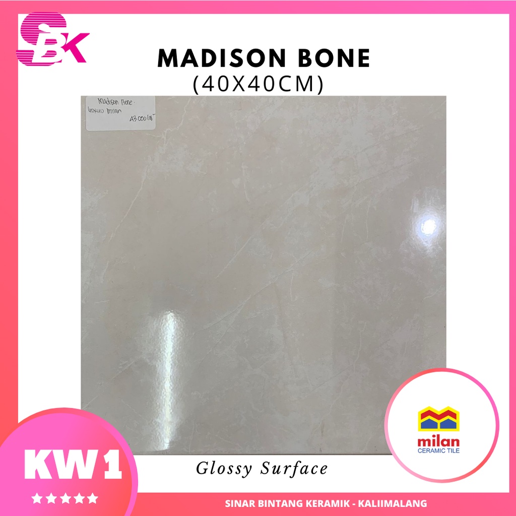 Keramik Ruangan 40x40 Madison Bone