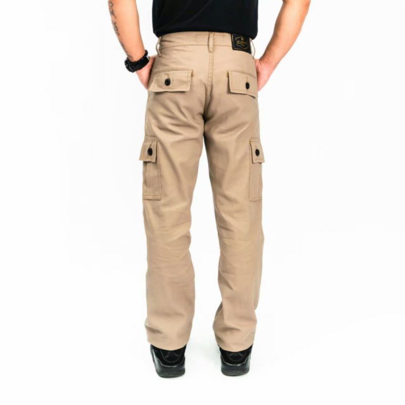 Wisdom Project - Celana Kargo Standar Reguler Fit  Original Non Stretch Canvas premium - Mocca