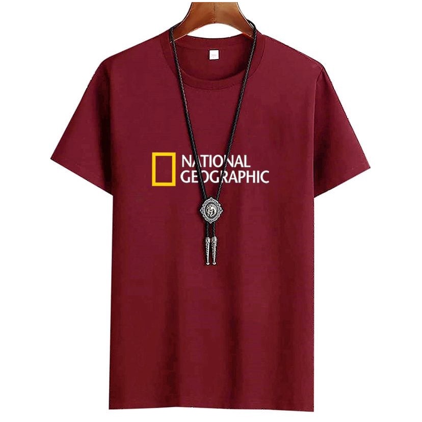 Kiyowo Baju Kaos Distro Fashion Atasan Kasual Pria National Geographic Lengan Pendek