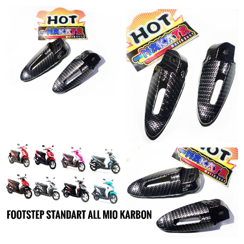 footstep/pijakan kaki motor matic yamaha ori karbon pijakan kaki motor fino mio sporty mio smile mio
