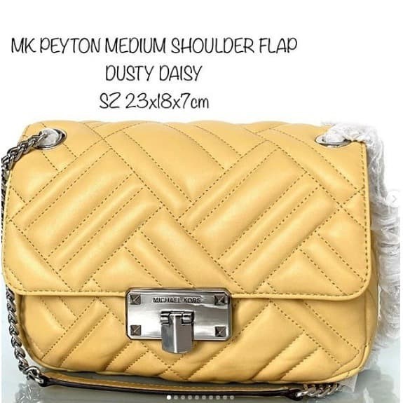 Tas MK Peyton medium shoulder flap dusty daisy sz 23x18x7cm