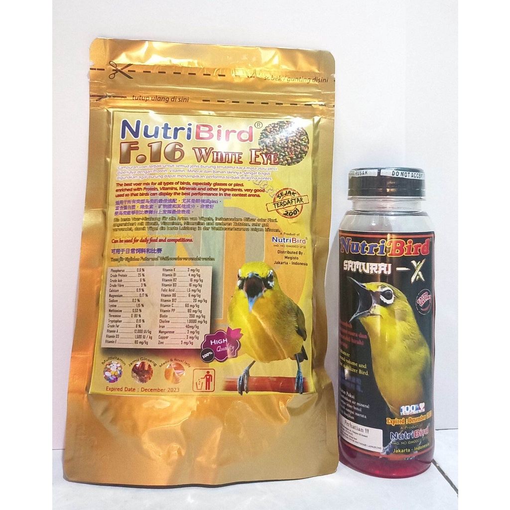 1 Paket NUTRIBIRD SAMURAI-X &amp; F.16 WHITE EYE