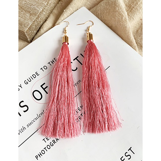 LRC Anting Gantung Fashion Leathe Alloy Tassel Earrings F6753X