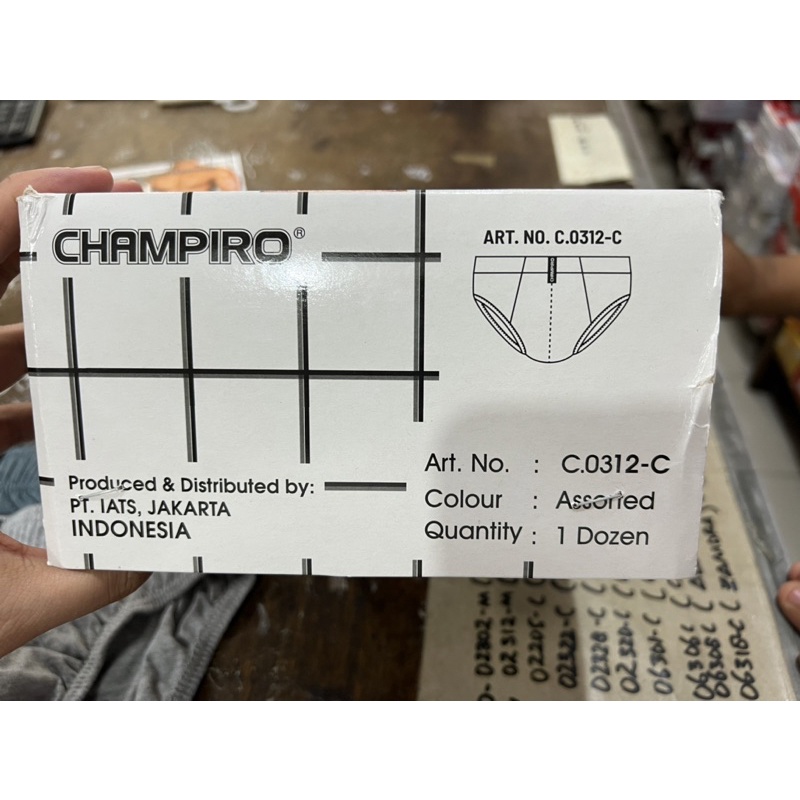 (3pcs) CD celana dalam Champiro 0312c putih pria jumbo termurah