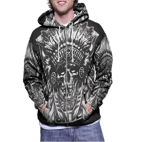 Jaket Hoodie Zipper Fullprint Bounty Hunter Bahan Polyester Jersey [Hoodie Dengan Ritsleting] Zipper