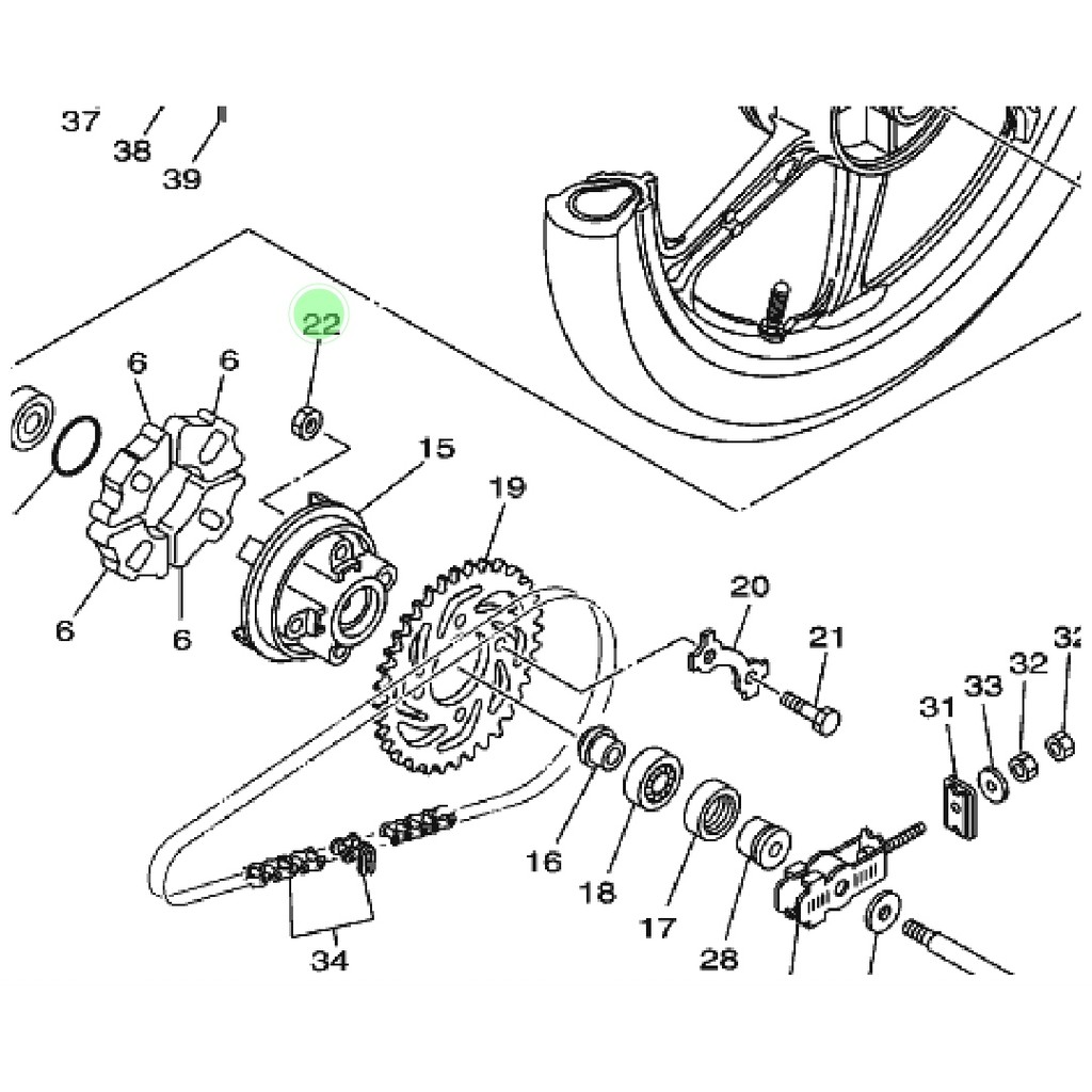 MUR OVAL NAP GIR GEAR BELAKANG JUPITER Z 105 110 LAMA BURHAN NEW 115 ROBOT Z1 ORIGINAL 90179-08639