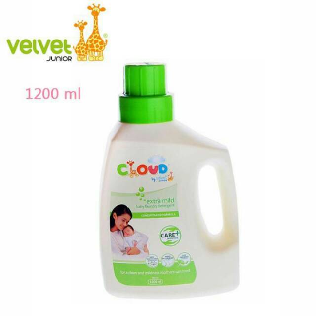 Cloud by Velvet Extra Mild Baby laundry Detergent 1200ml PLUS BUBBLE WRAP dan packing kardus