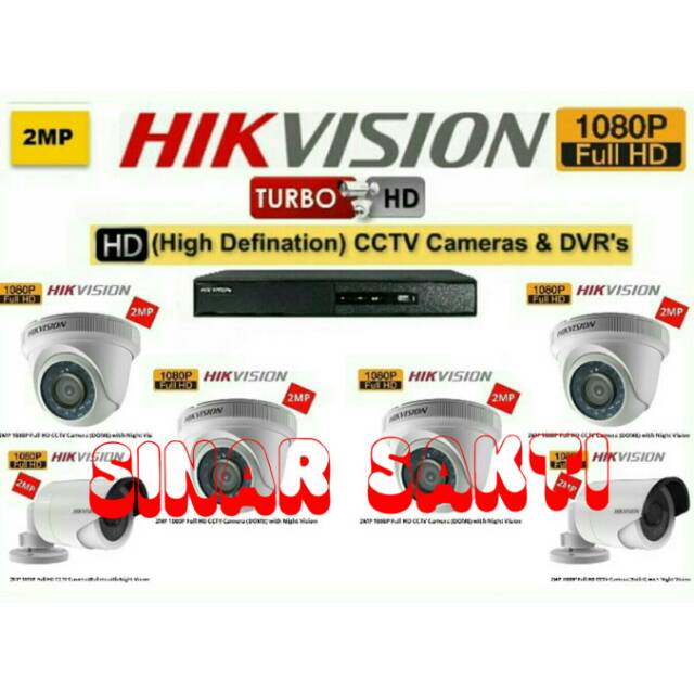 PAKET CCTV HIKVISION 8CHANNEL 6 CAMERA 2MP TURBO HD ( KOMPLIT TGGL PASANG ) ORIGINAL