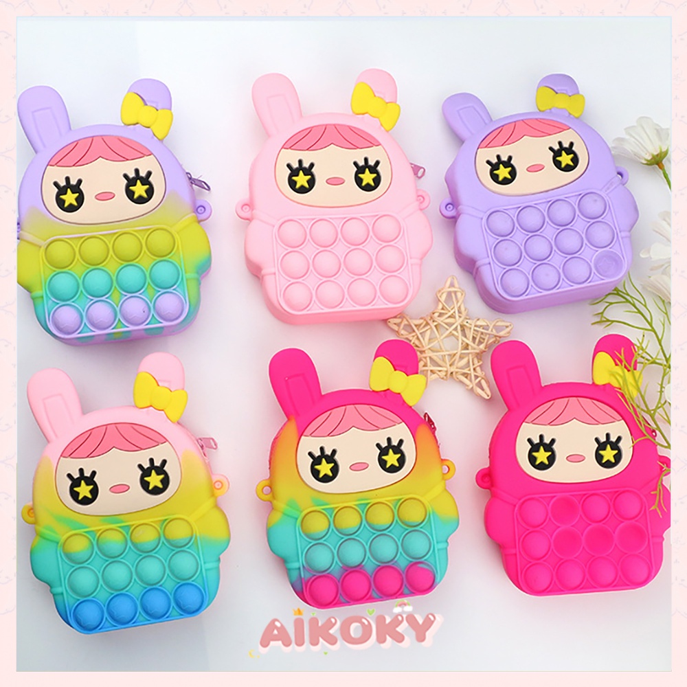 Aikoky Tas Pop It Anak Selempang Kelinci Fashion