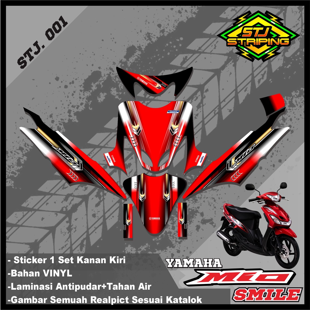 Sticker Striping DECAL MIO SMILE - Stiker Striping DECAL Variasi Motor MIO SMILE Desain Racing STJ.0