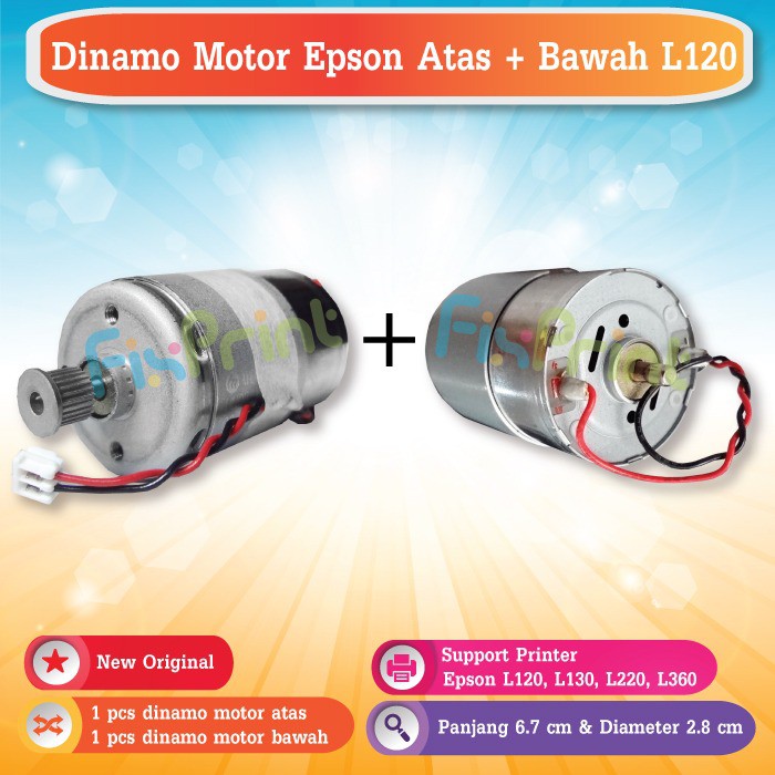 1set Dinamo Motor Carriage PF Atas plus bawah Printer Epson L120 L220 L130 New Original