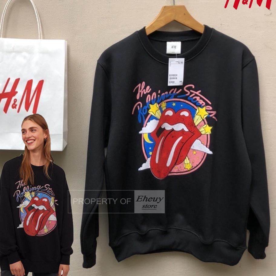 Harga Spesial.. Crewneck H&M Rolling stone edItion Sweater OVERSIZE rolling stone hnm original crewn