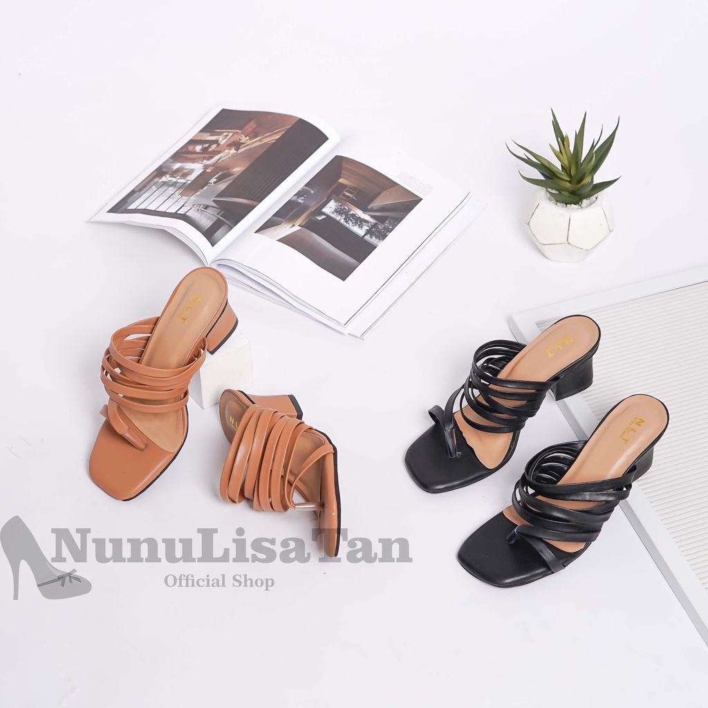 NunuLisaTan - High Heels Wanita Tinggi 3cm Korea tali nuna