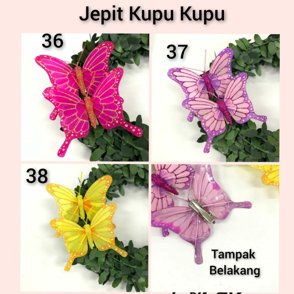 1 BUAH - APLIKASI KUPU JUMBO | KUPU TANGKAI |KUPU TUMPUK BORDIR TRANSPARAN | BAHAN ORGANZA