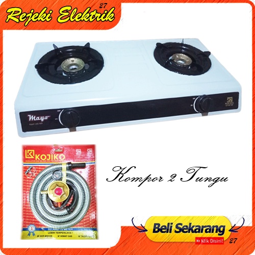 Kompor Gas 2 Tungku warna Putih / Hitam - Kompor Gas Mayo
